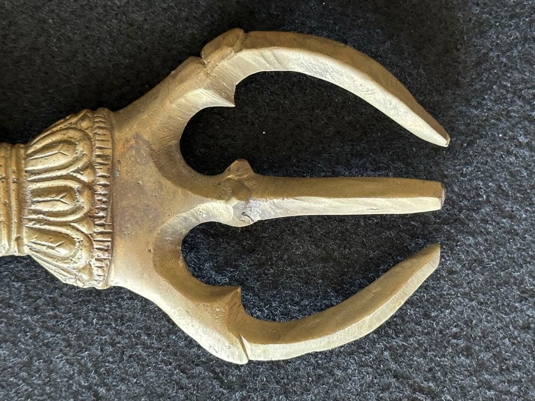 チベット密教法具 三鈷杵 長さ21cm 重さ373g 魔除け 厄除け 浄化 LB