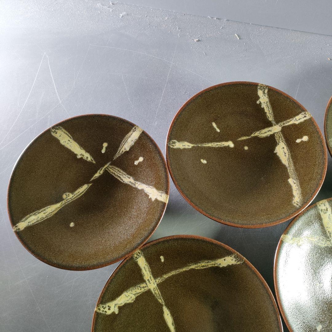 A876-1/木村元次 造/そば釉/組鉢/盛鉢/5客/