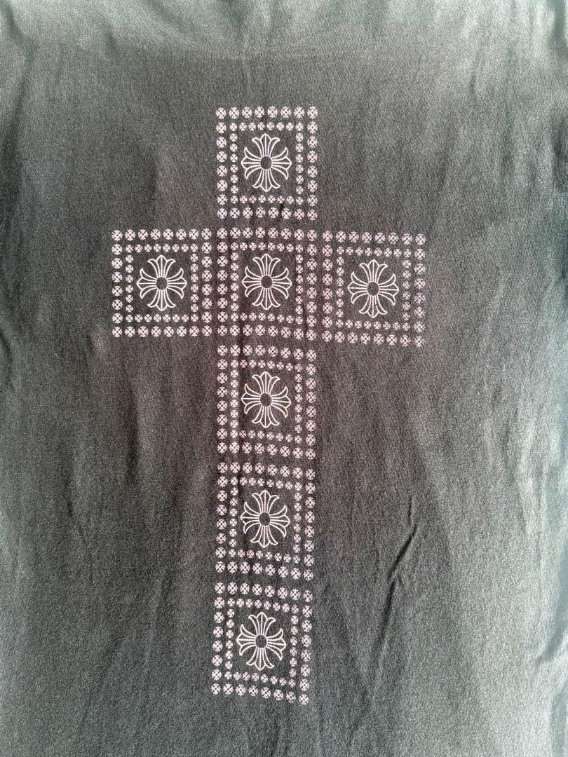 CHROME HEARTS OLD ピンク CHクロス Tシャツ 黒　フェード