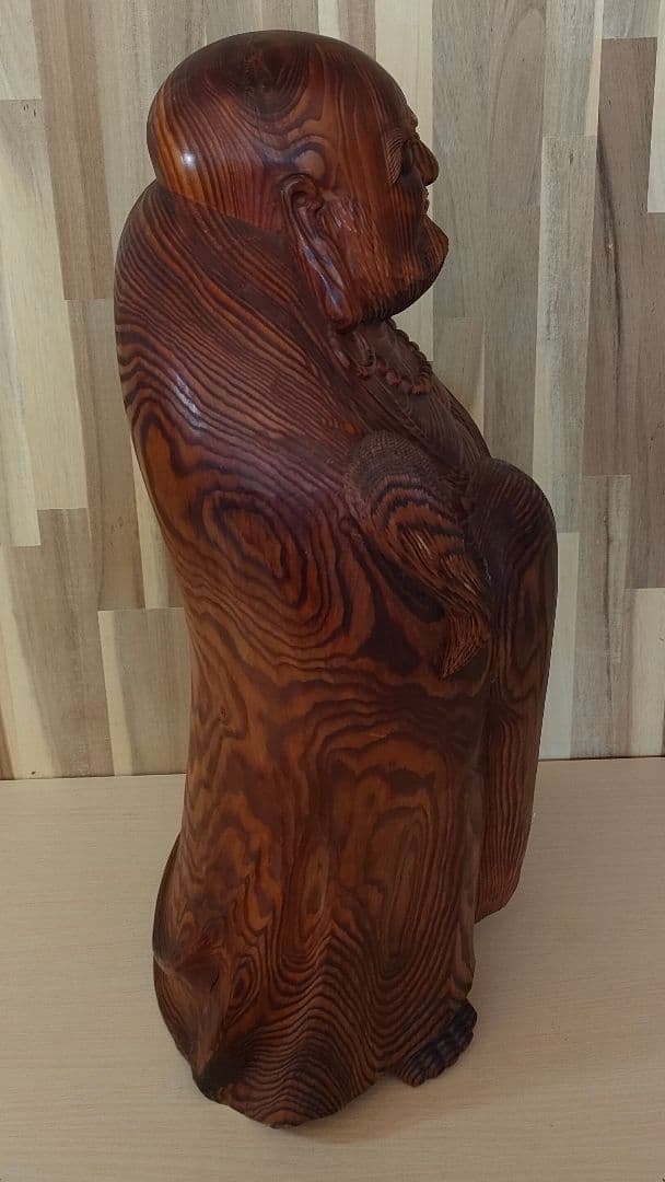 達磨大師 一刀彫 欅 楢 65cm