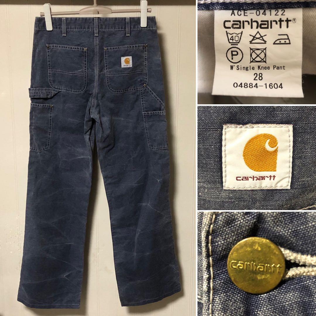 大人気❗️Carhartt ワイド USED加工 ペインターパンツ 茄子紺 W28