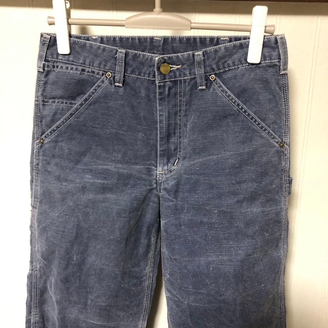 大人気❗️Carhartt ワイド USED加工 ペインターパンツ 茄子紺 W28