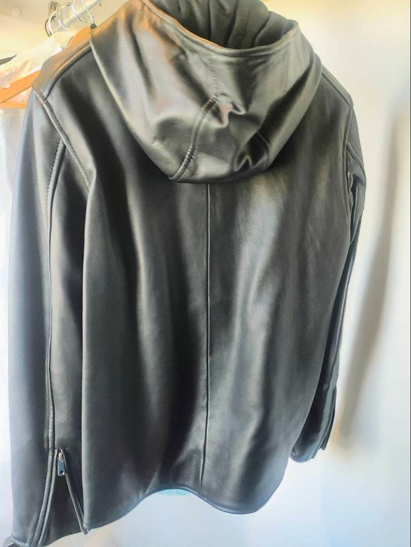 美品 タグ UNITED TOKYO レザー フーディー シングルライダース 1