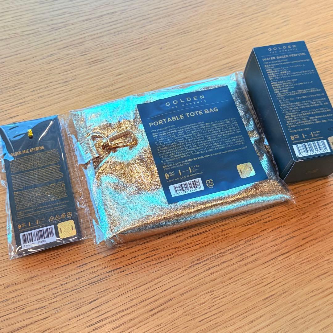 【新品3点セット】ジョングク GOLDEN トートバッグ　キーリング　香水