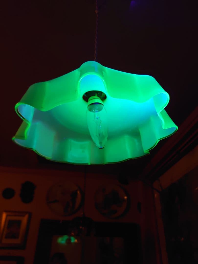 フランス1910s'ヴァセリン(ウラン)ペンダント シーリングランプ