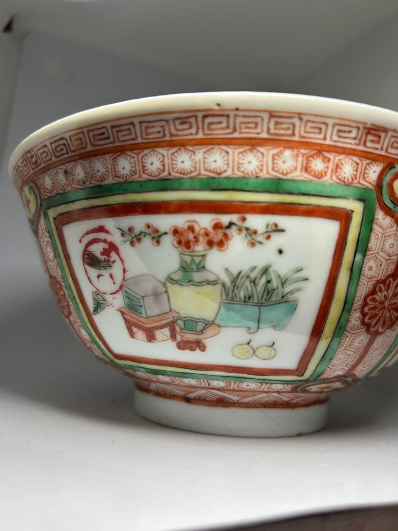 大明萬暦年製 深鉢 直径18cm 中国美術　重さ451グラム　五彩