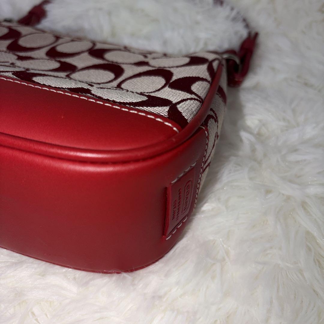 【美品】　COACH コーチレッド ワンショルダーバッグ　6094