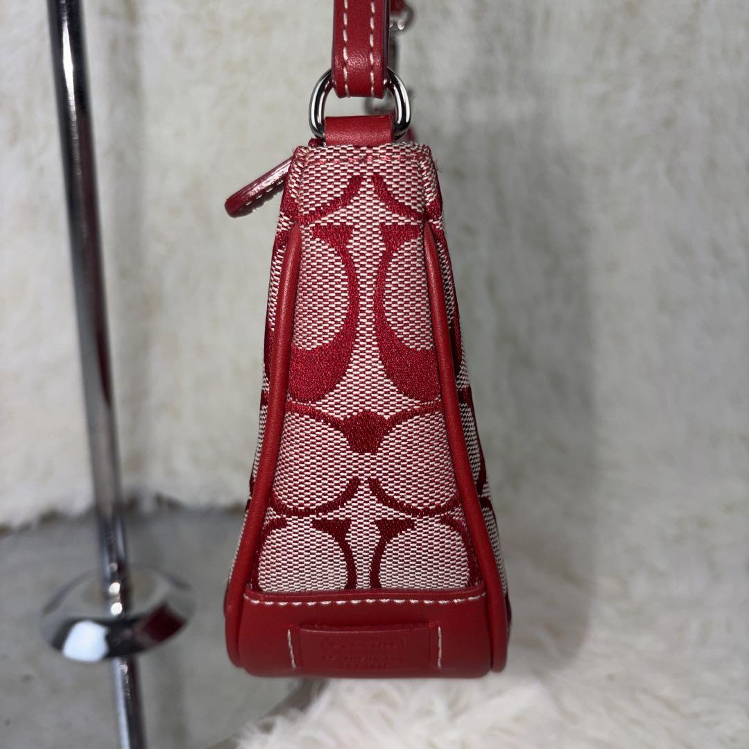 【美品】　COACH コーチレッド ワンショルダーバッグ　6094