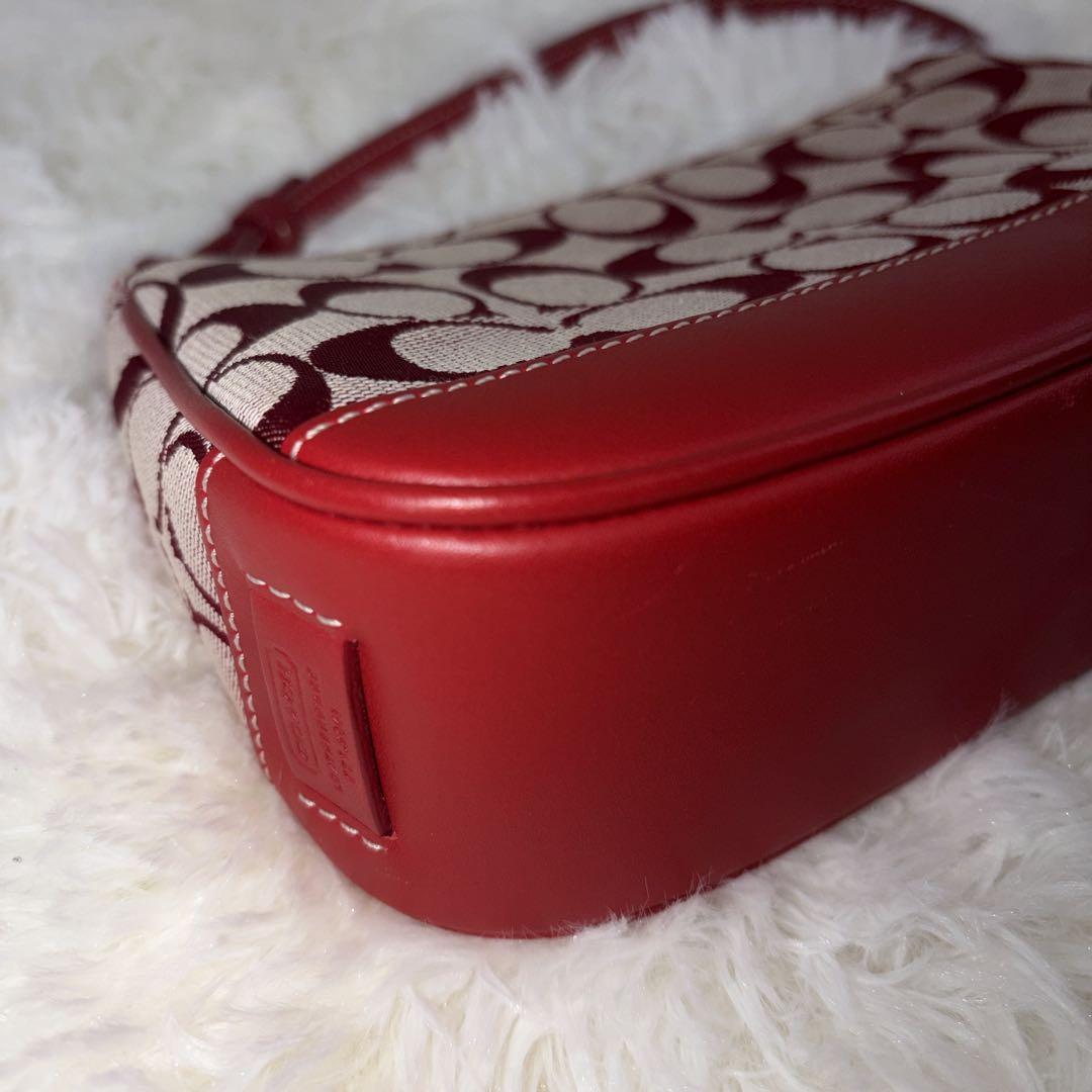 【美品】　COACH コーチレッド ワンショルダーバッグ　6094