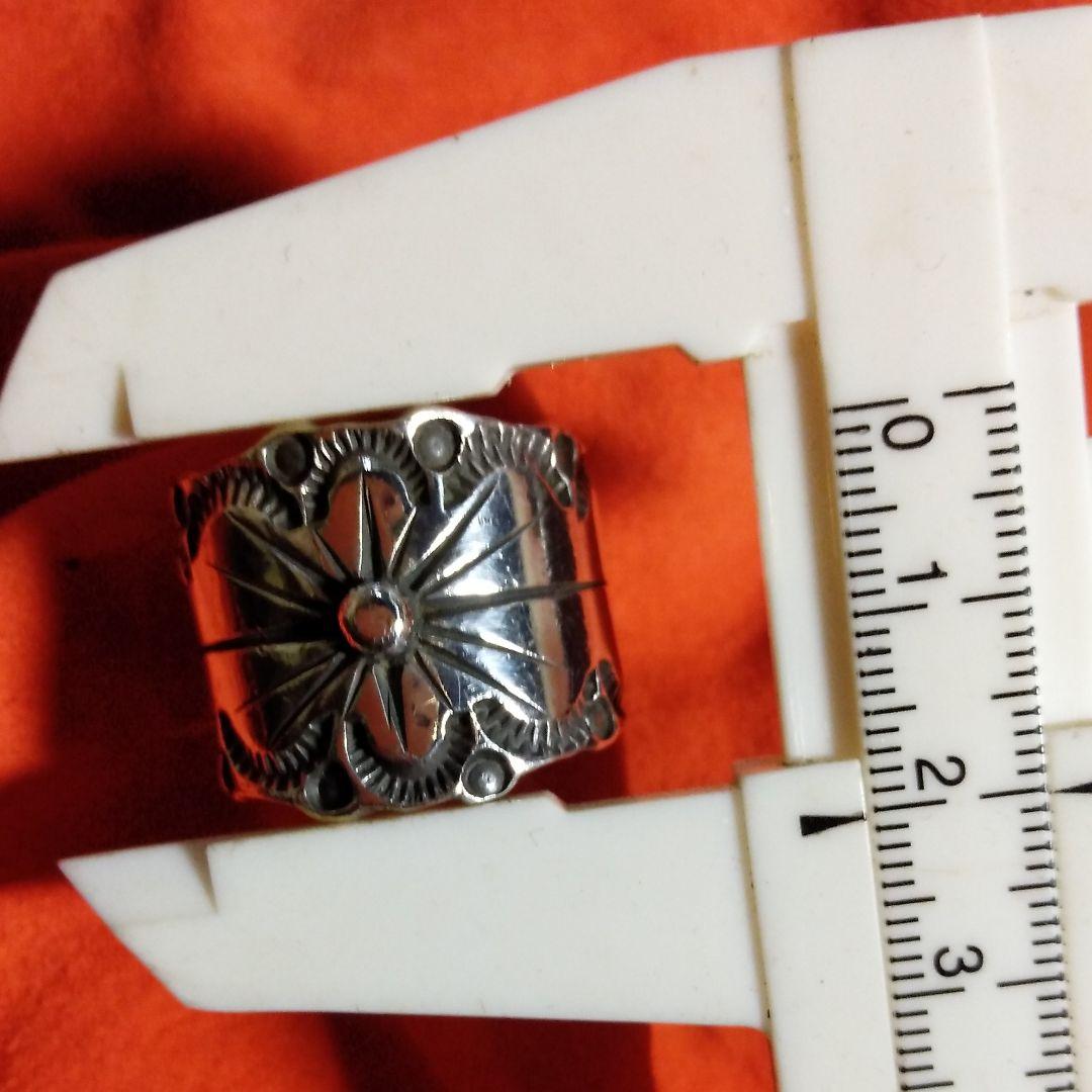 インディアンジュエリー　ハンドメイド製　サンゴット　シルバー　リング　24号