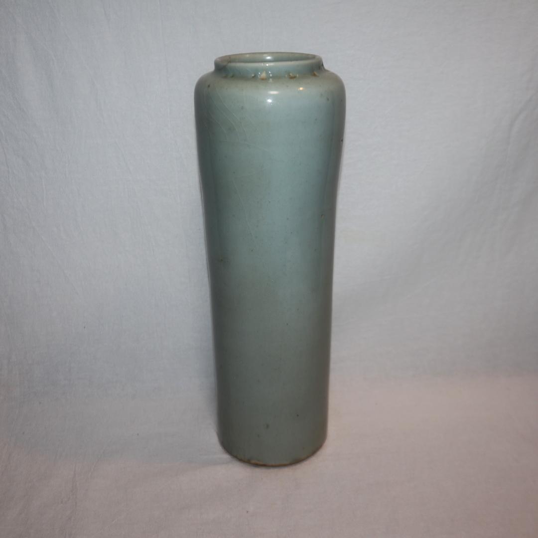 かなりレアな古伊万里青磁筒花入れ