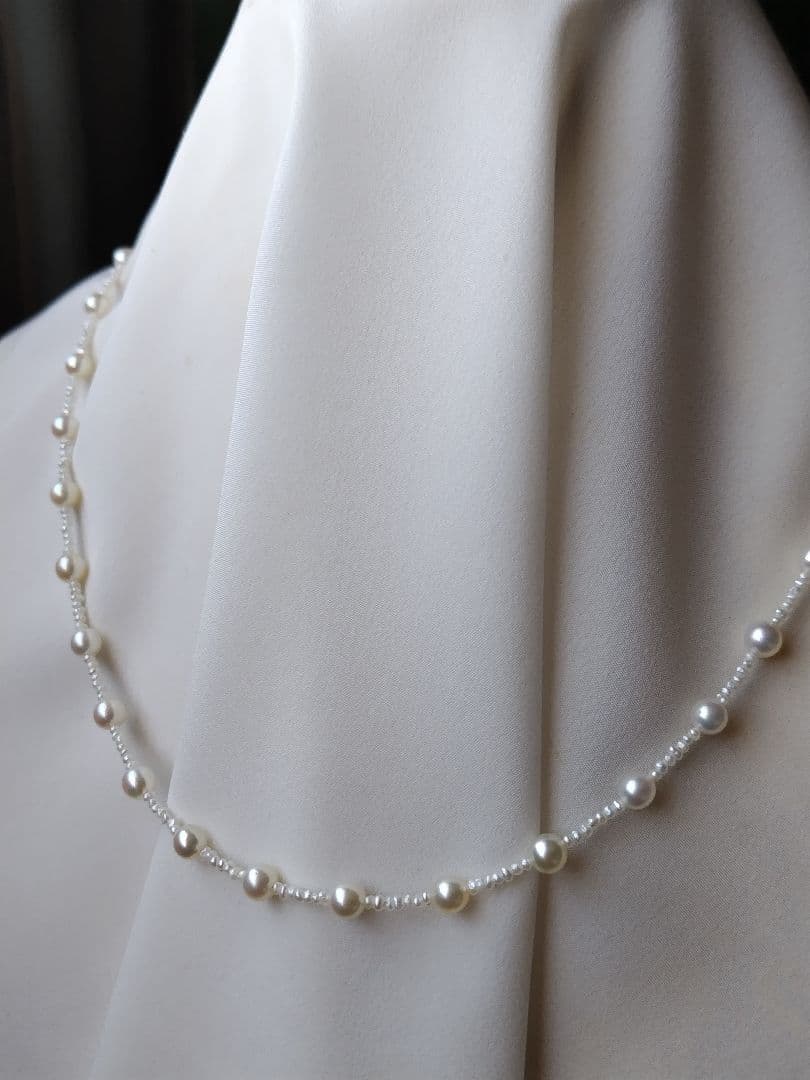 アコヤ真珠ベビーパール、あこや真珠砂ケシパールのネックレス