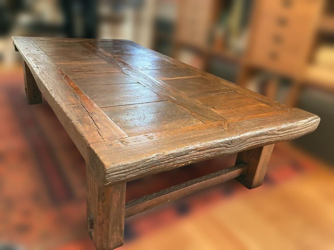 無垢材座卓 ダークブラウン 約160.5cm x 81cm x 38.5cm