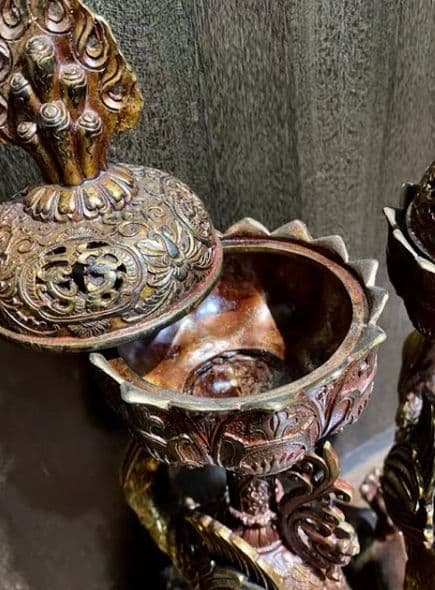 銅器 仏教 鳳凰塔の香炉 古美術 コレクション品 銅製 工芸品 彫刻装飾品置物