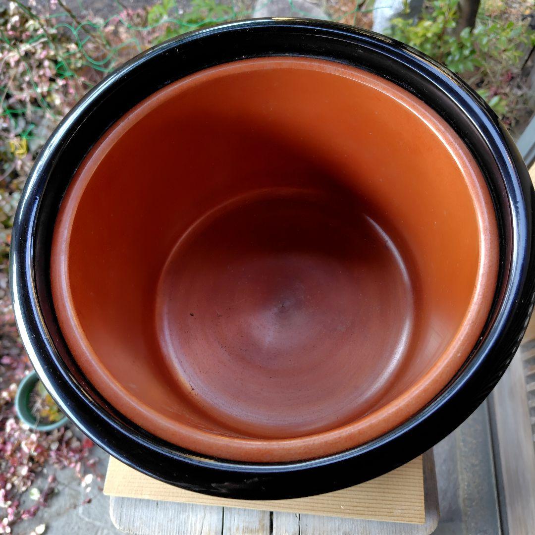 ①菊螺鈿手焙　火鉢黒漆　清菊真香