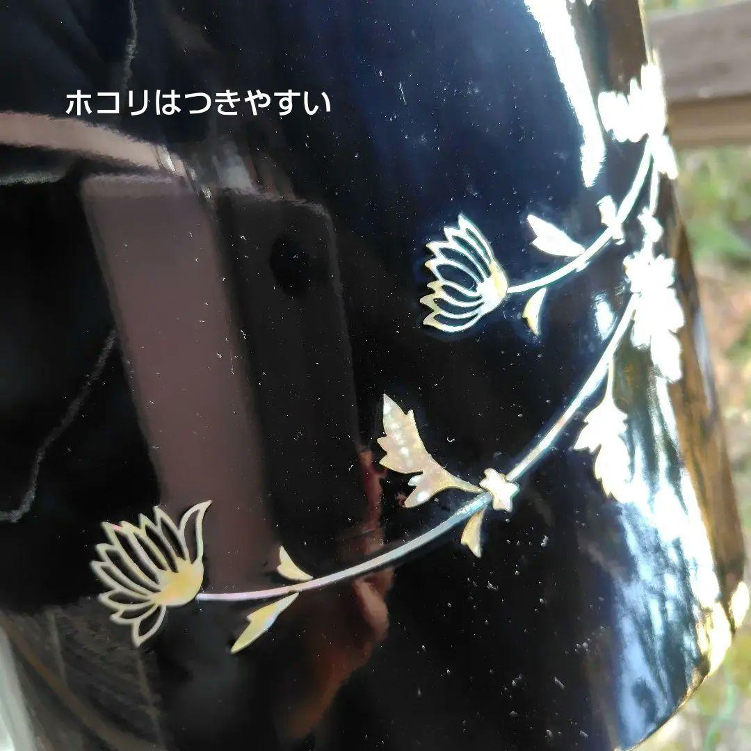 ①菊螺鈿手焙　火鉢黒漆　清菊真香