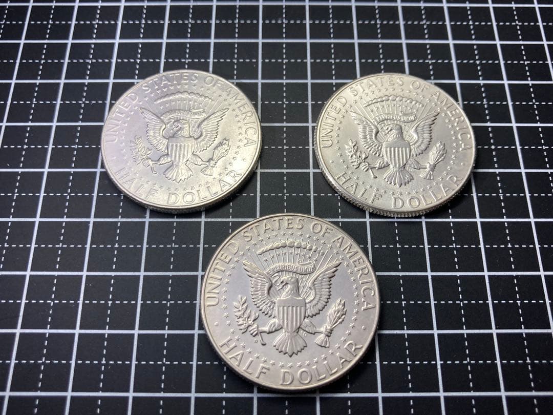 【アメリカ】ケネディハーフダラー銀貨(1964年)3枚組み