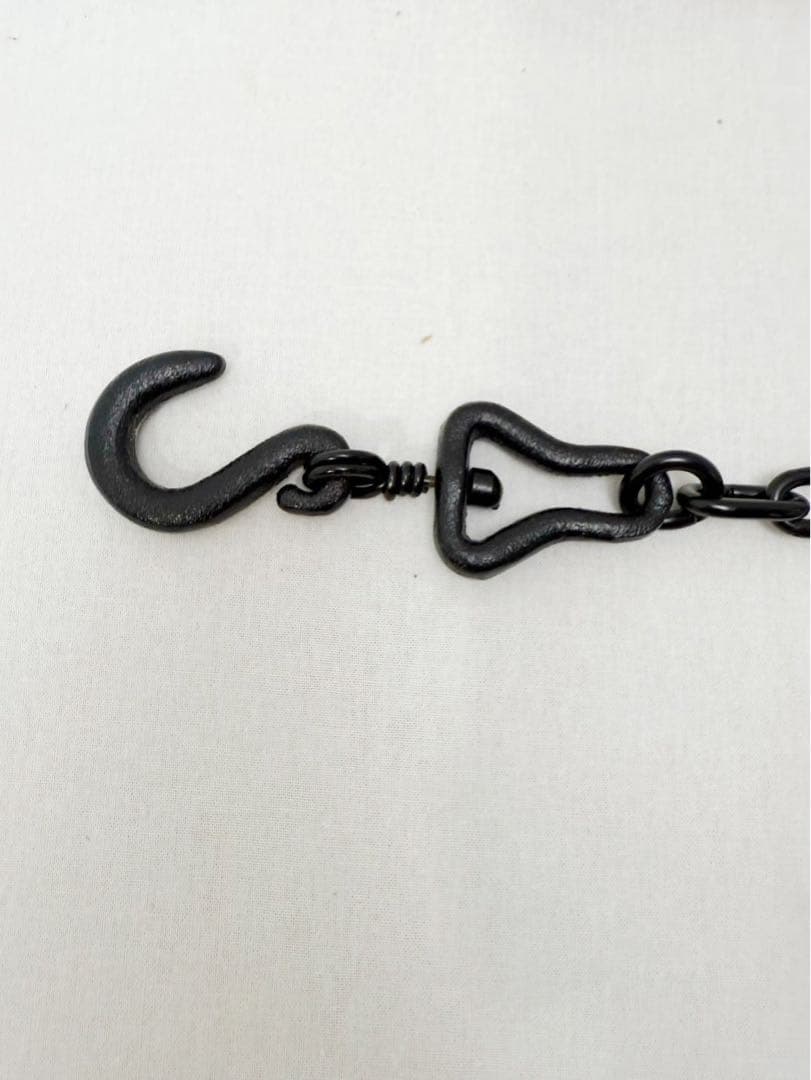 ほぼ未使用 釚鎖弦道具 二代目金工師 木村清五郎作 釜環 鎖 弦 釣釜道具共箱