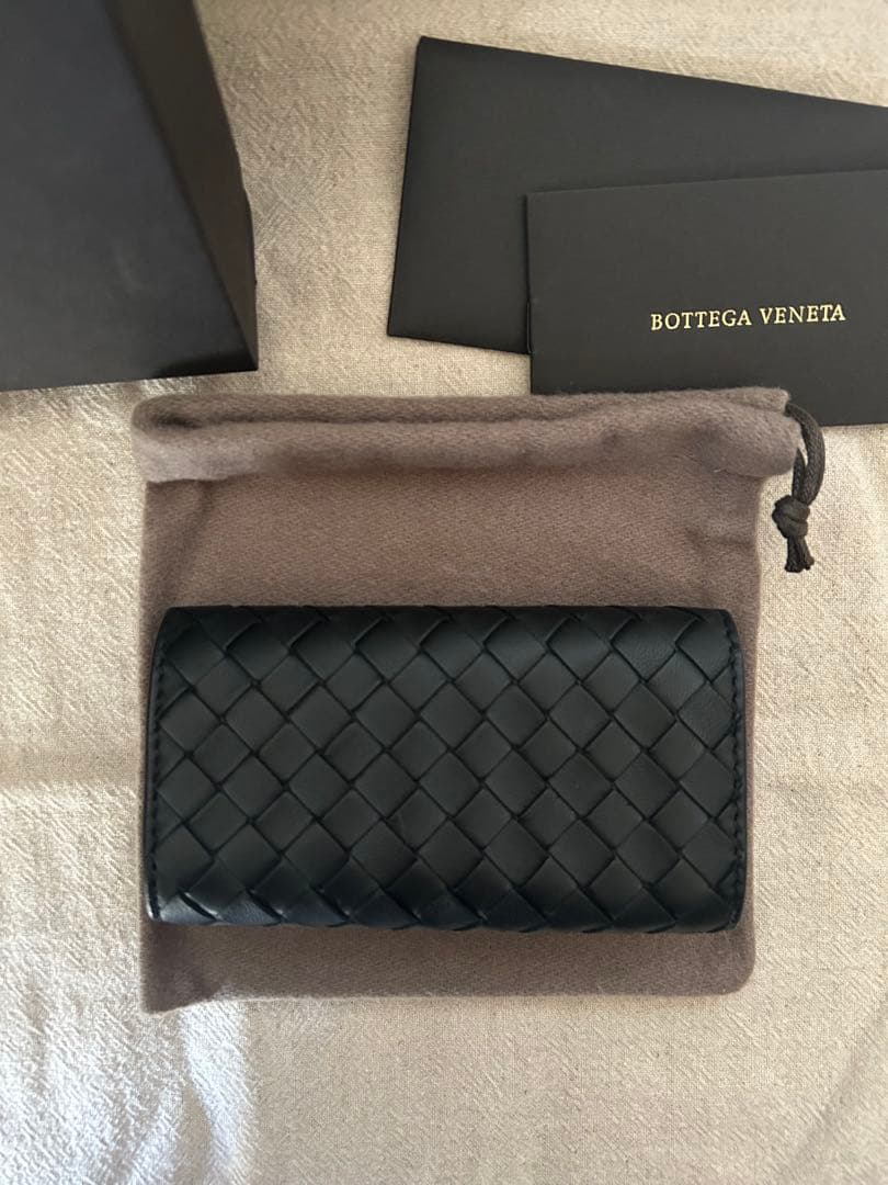 Bottega Veneta ブラック レザー キーケース