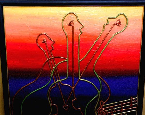 三越取扱作品 外薗範子 大型原画1点物 3D立体的 抽象画 可愛らしい感じの作品