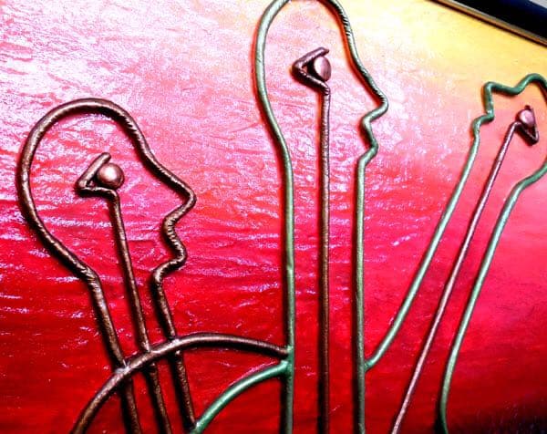 三越取扱作品 外薗範子 大型原画1点物 3D立体的 抽象画 可愛らしい感じの作品