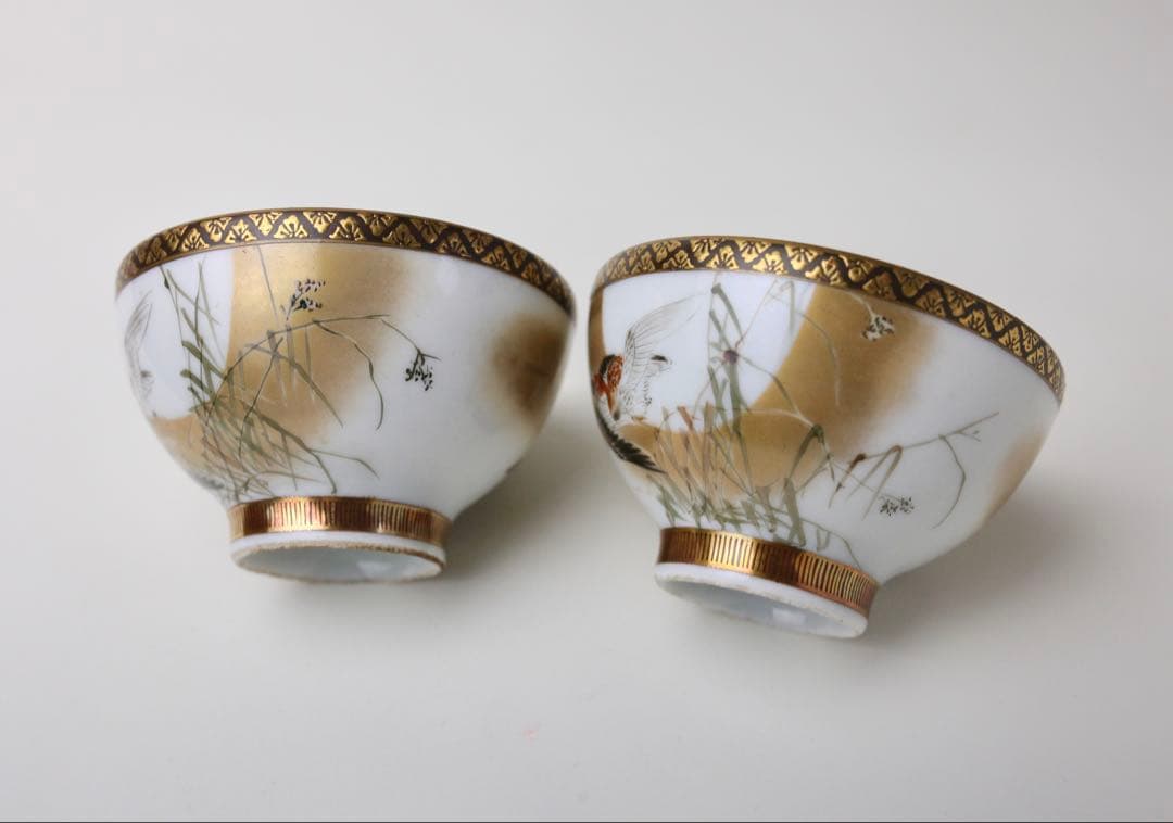 九谷焼 九谷鏑木 芦雁図　宝瓶 湯冷まし 煎茶碗 煎茶器　茶道具　鏑木