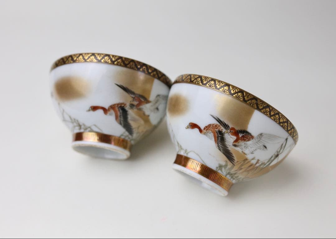 九谷焼 九谷鏑木 芦雁図　宝瓶 湯冷まし 煎茶碗 煎茶器　茶道具　鏑木