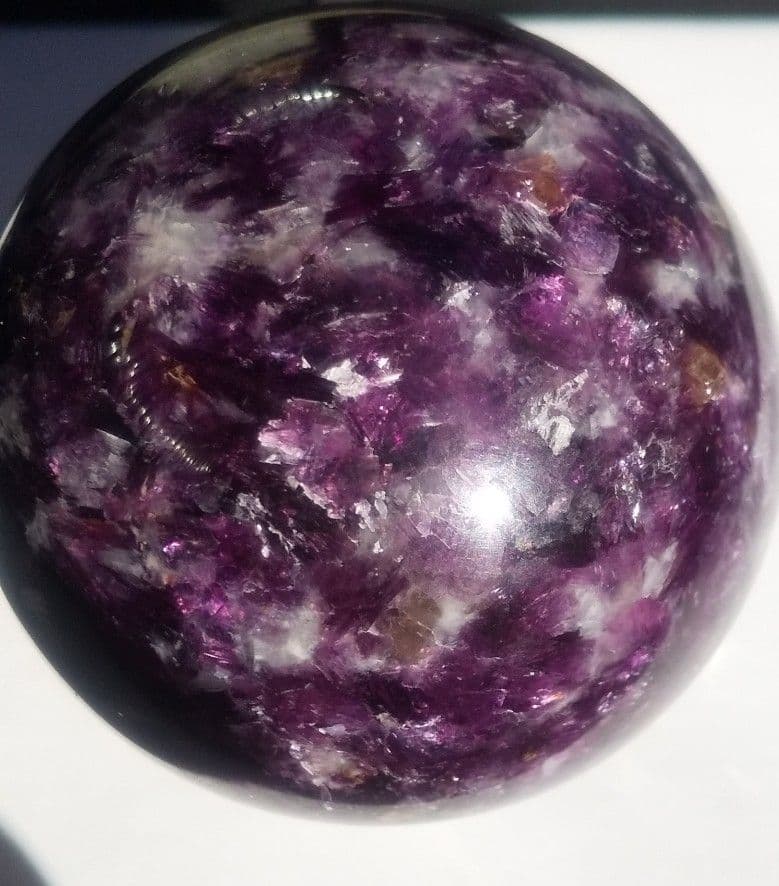 レピドライトシリカ スフィア　クリスタル台座付き