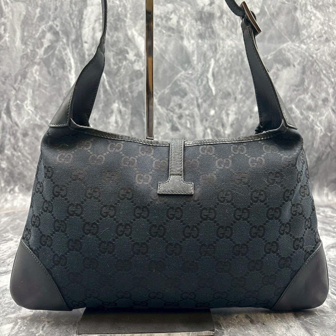 ✨美品✨GUCCI GG シェリーライン ショルダーバッグ ジャッキー黒 レザー