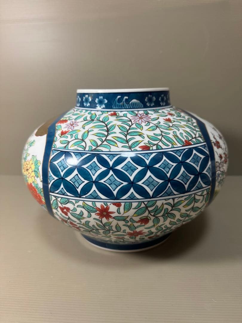 2189 金龍窯　博山作　花鳥　花瓶