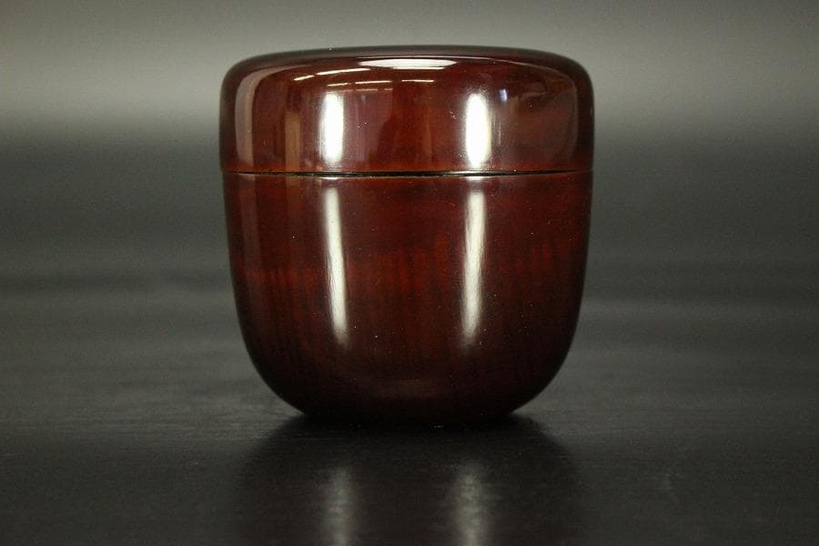 裏千家 淡々斎 書付 溜中棗 塗師 共箱 在銘 花押(LC701)