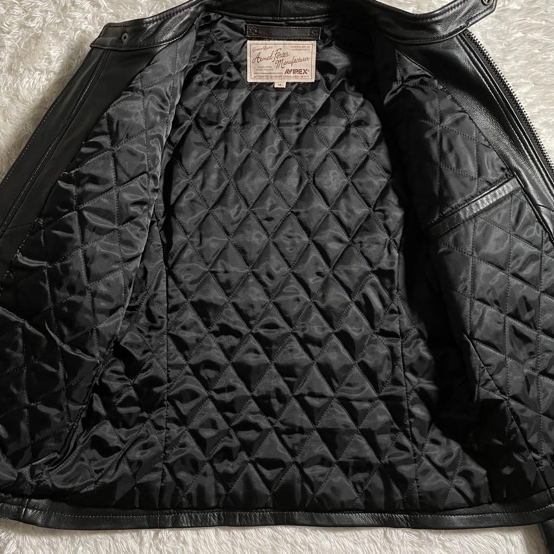 avirex レザージャケット ラムレザー エンボス パッチ ヴィンテージ加工