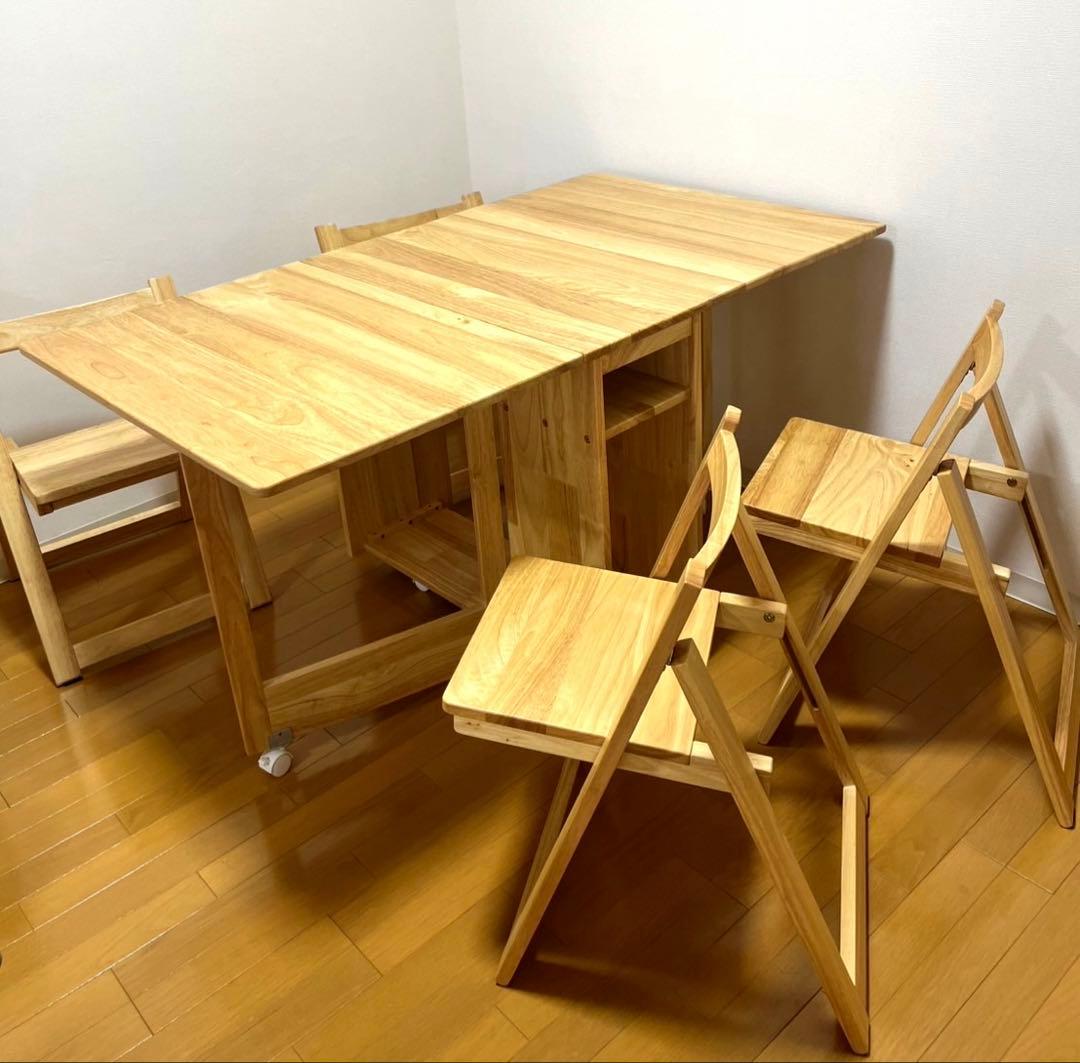 【PON】LOWYA バタフライテーブル 折りたたみダイニングテーブル