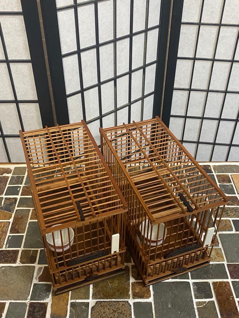 メジロ籠➕飼場(寝かせ)桶
