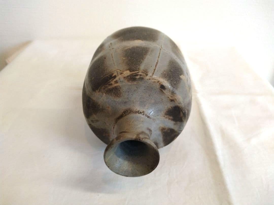 備前焼 若宮窯太田富夫（伝統工芸士）作 練り込み青備前陶 徳利とぐい呑み