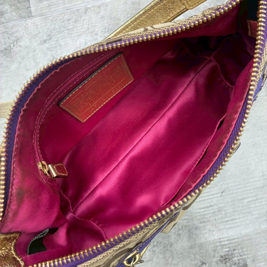 極美品 コーチ ポピー 2way ショルダーバッグ アクセサリーポーチ 肩掛け