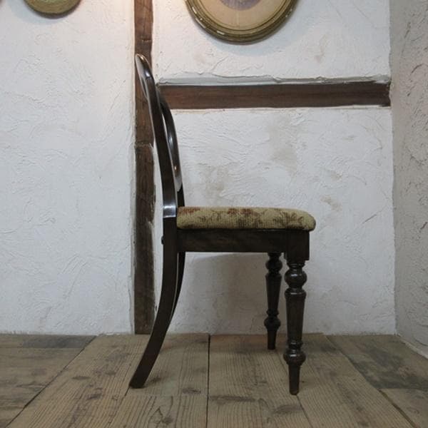 イギリス アンティーク 家具 バルーンバックチェア 椅子 イス 英国 4663d