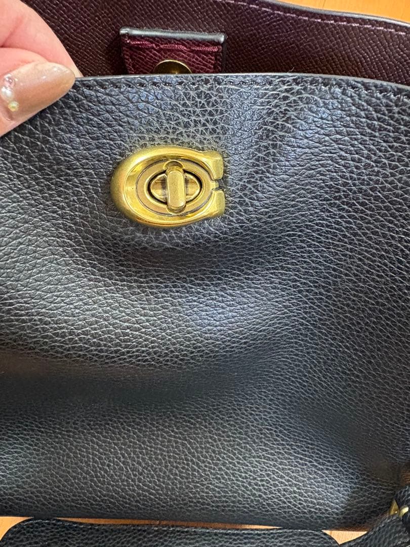 コーチ　coach 黒　レザーショルダーバッグ