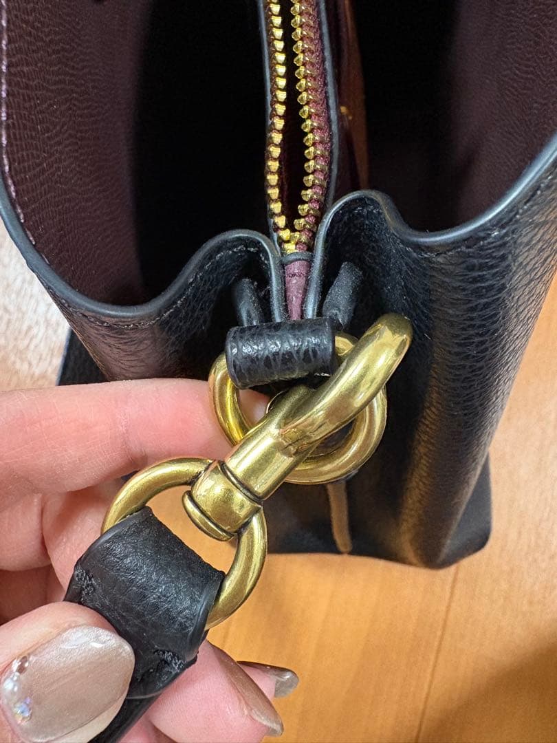コーチ　coach 黒　レザーショルダーバッグ