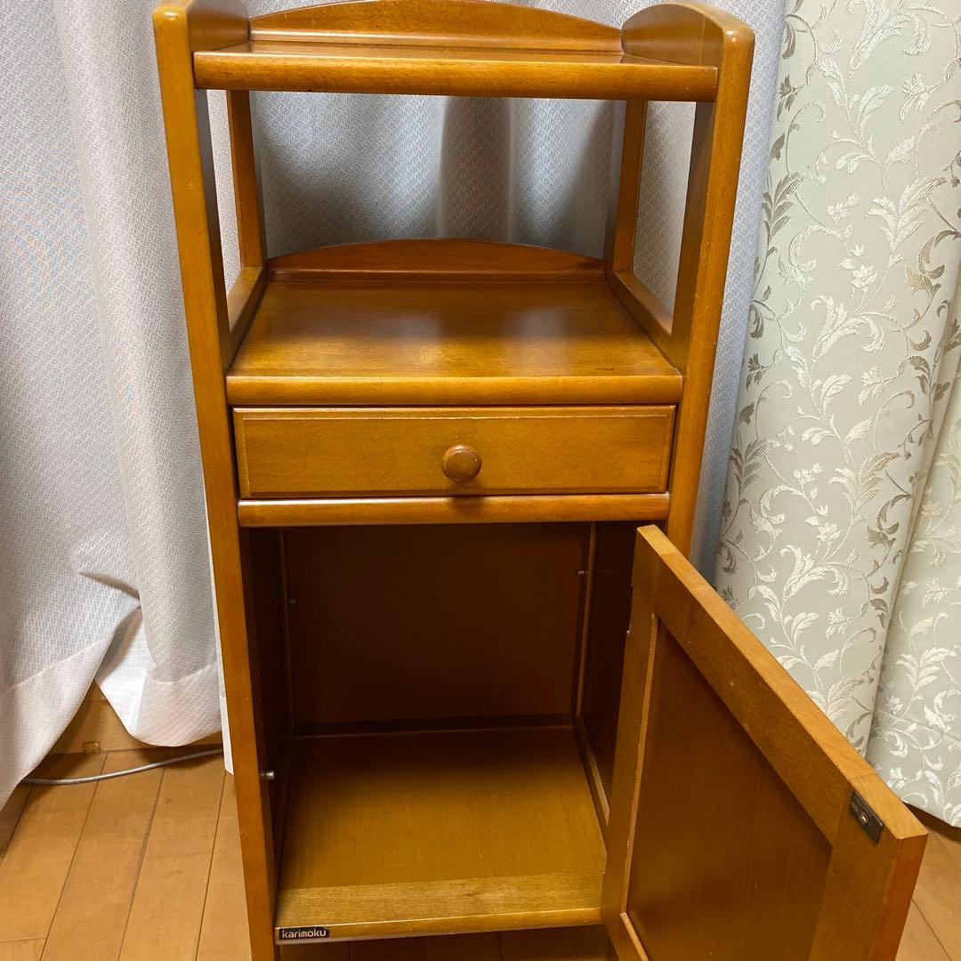 カリモク　karimoku 木製サイドテーブル 天然木電話台・ファックス台