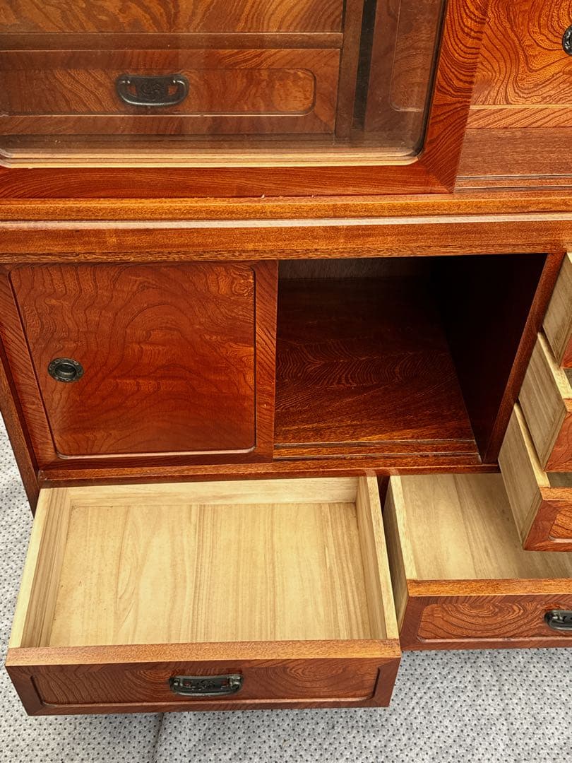 【美品】茶箪笥　昭和レトロ　箪笥　飾り棚　カップボード　茶室棚