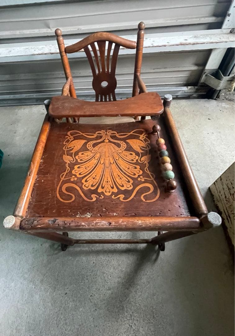 稀少/アンティーク/フランス/チャイルドチェア/アームチェア/テーブル付き