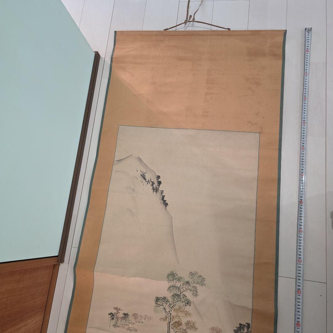 山水画 掛軸 約幅78cm x 高さ1900cm