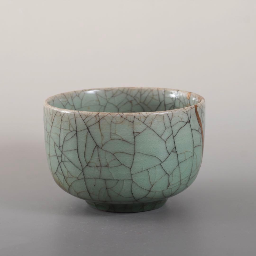 青磁 氷裂文 茶碗 古美術 古道具 茶道具