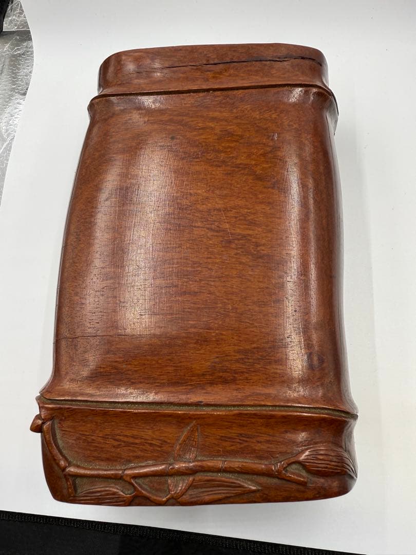 硯自然木デザイン 虫の彫刻付き