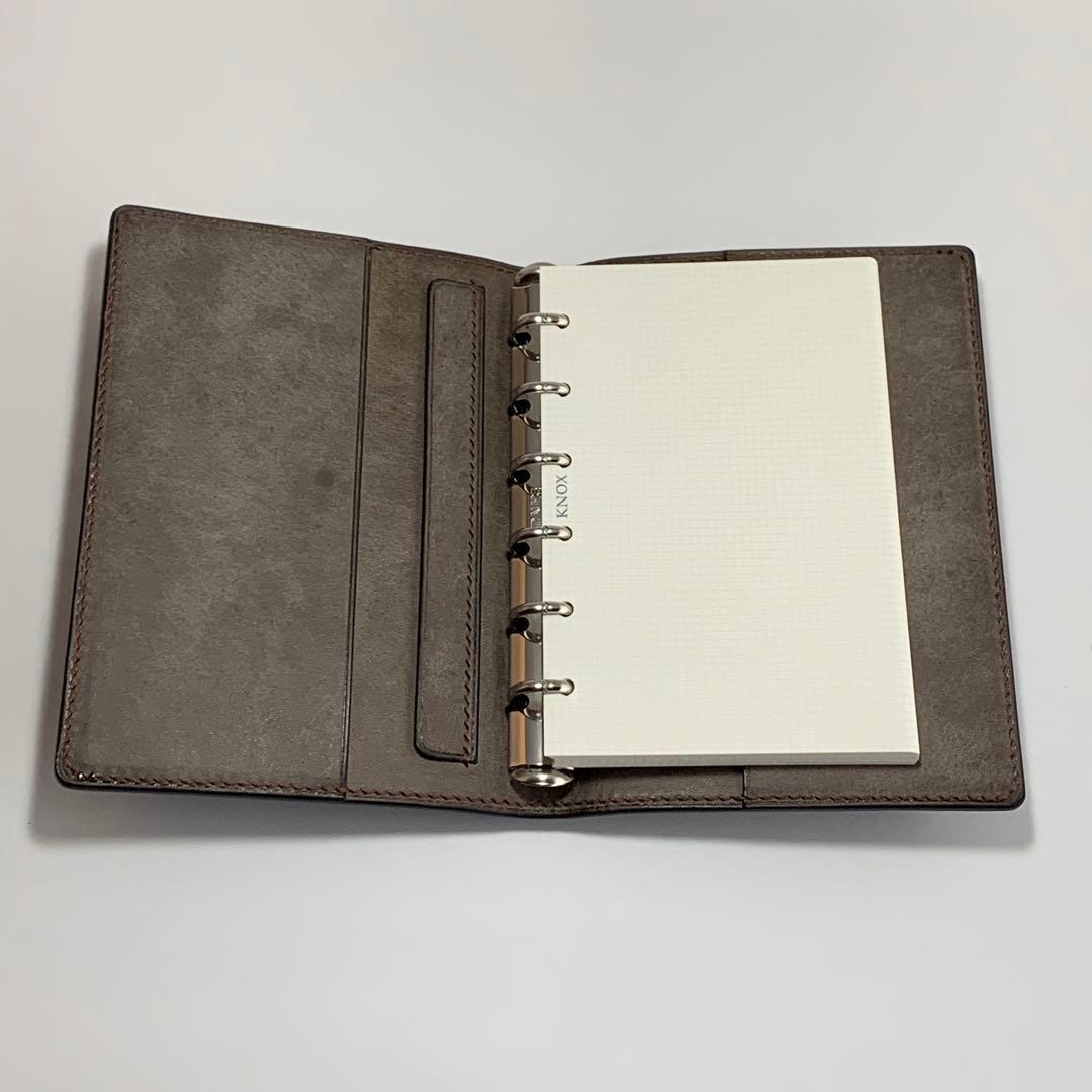 本革総手縫イタリアンレザーミニ6システム手帳ポケットペンホルダー付(マルゴー等)