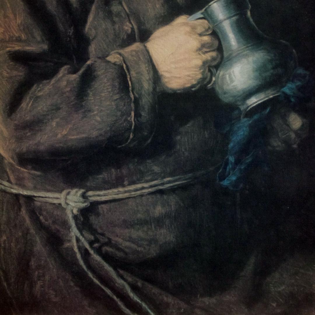 バロック調 アンティーク 額縁 人物画付き ドイツ