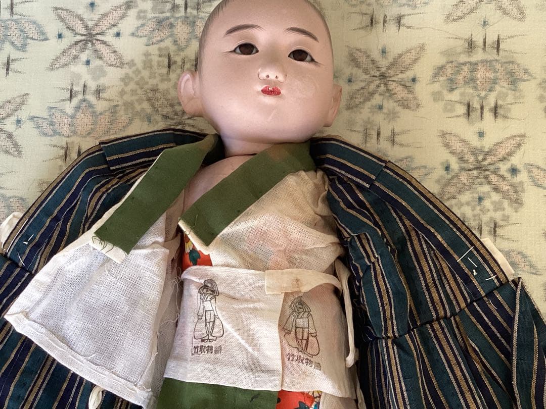 市松人形 松菊　竹取物語　抱き人形　アンティークドール　ビスクドール　40cm