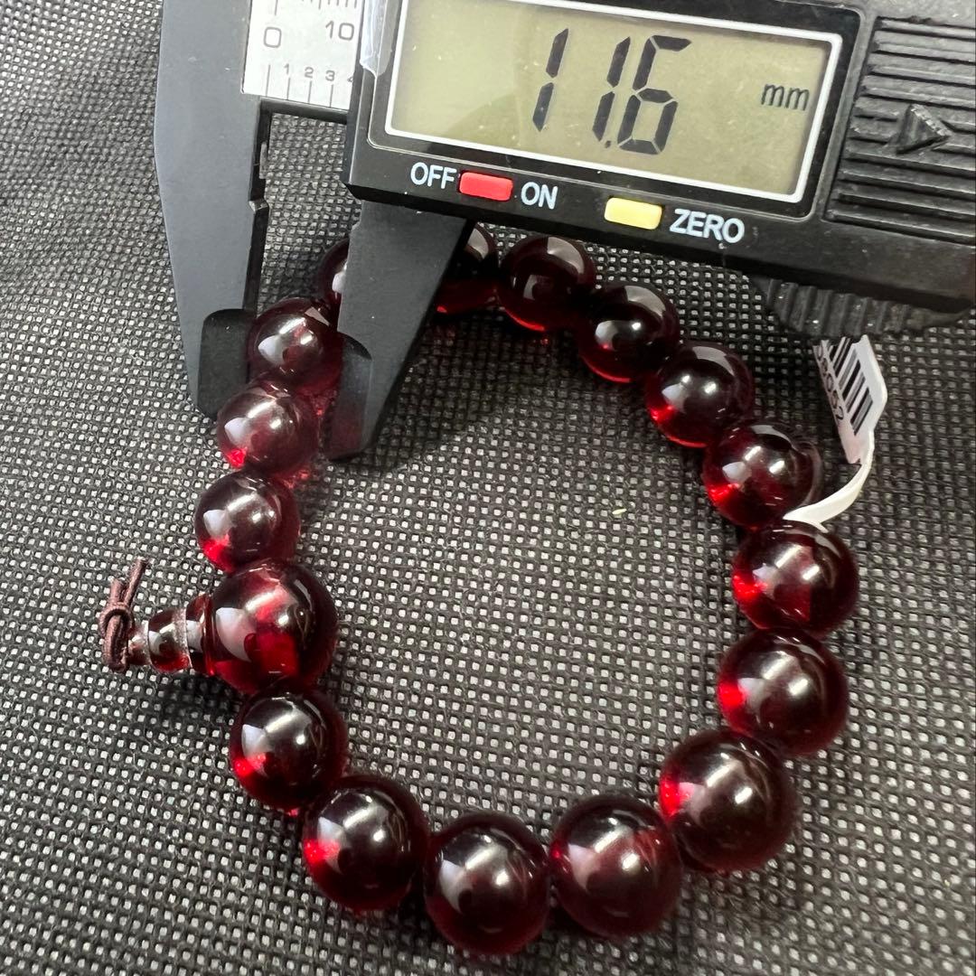 新品　天然レッドアンバー 赤琥珀10mmブレスレット鑑定書付きAB999