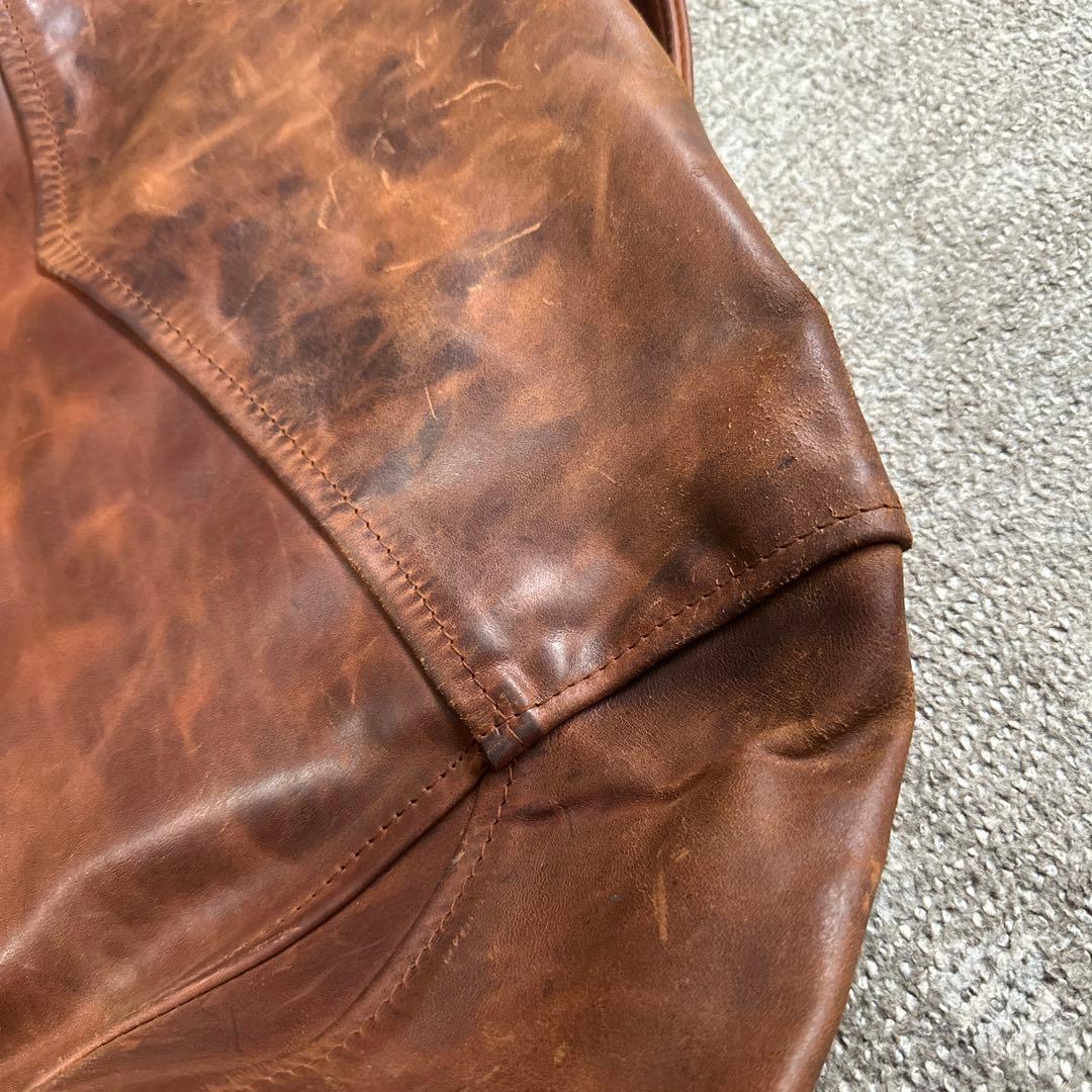 Aero Leather ハーフベルテッド シングルライダース レザージャケット